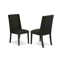 Dining Chair Wirebrushed Black, Flp6T24