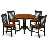 Dining Room Set Black & Cherry, Hlno5-Bch-W