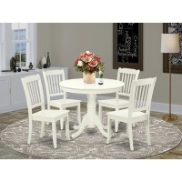 Dining Room Set Linen White, Anda5-Lwh-W