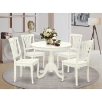 Dining Room Set Linen White, Anav5-Lwh-W