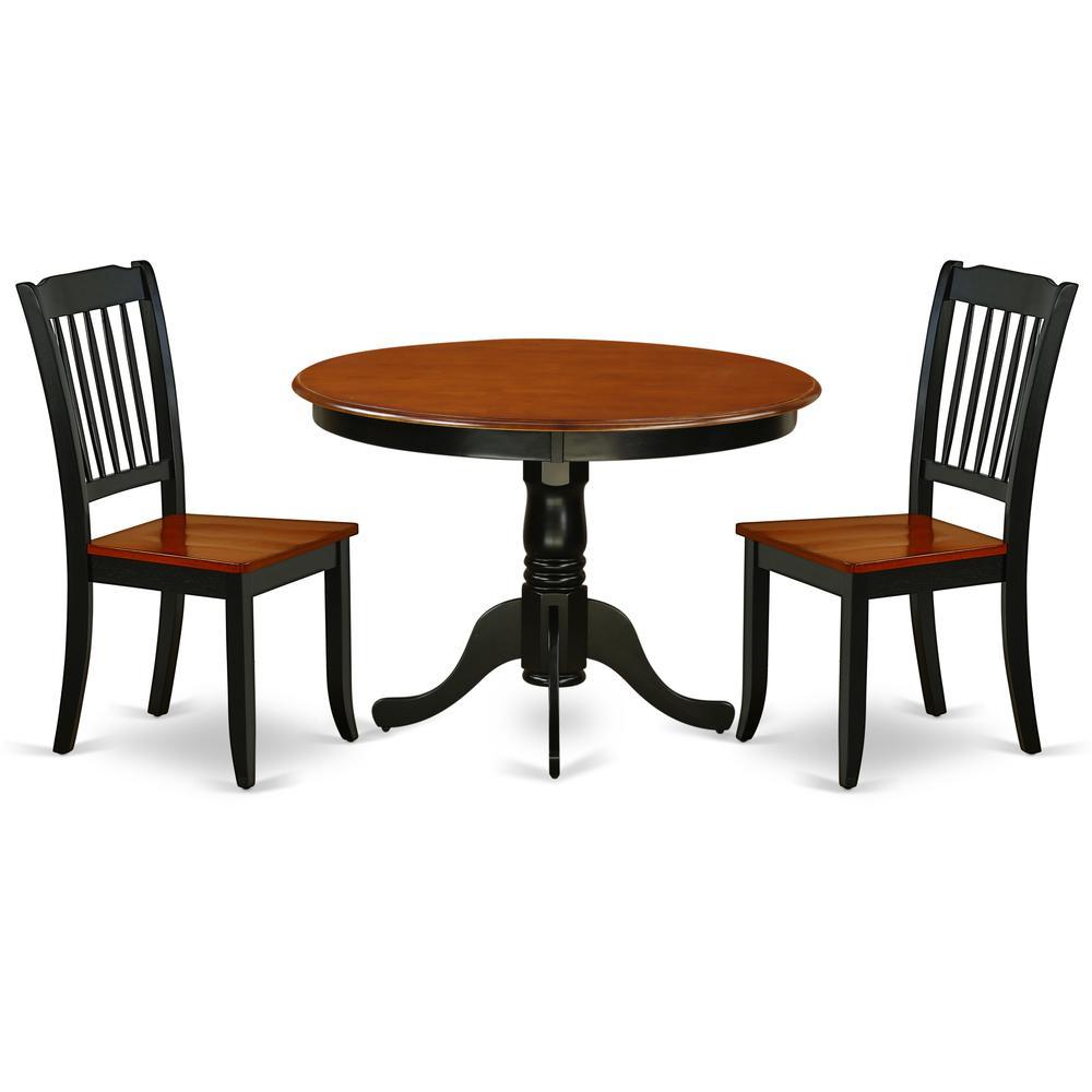 Dining Room Set Black & Cherry, Hlda3-Bch-W