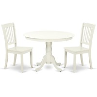 Dining Room Set Linen White, Hlda3-Lwh-W