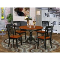 Dining Room Set Black & Cherry, Hlda5-Bch-W