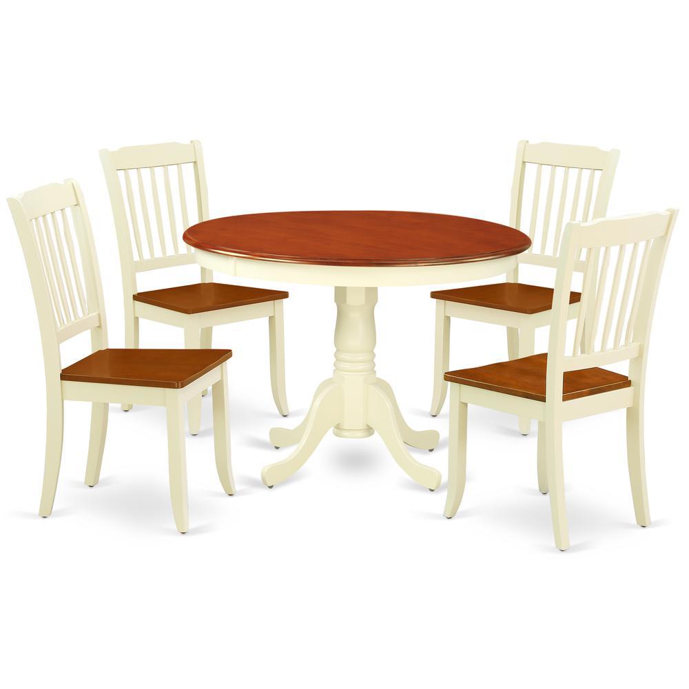 Dining Room Set Buttermilk & Cherry, Hlda5-Bmk-W