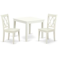 Dining Room Set Linen White, Oxcl3-Lwh-W
