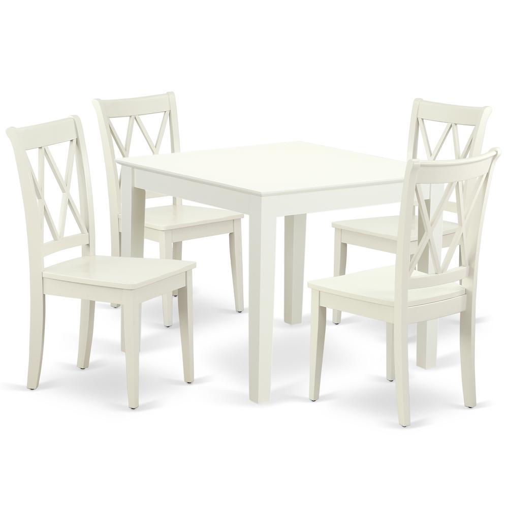 Dining Room Set Linen White, Oxcl5-Lwh-W
