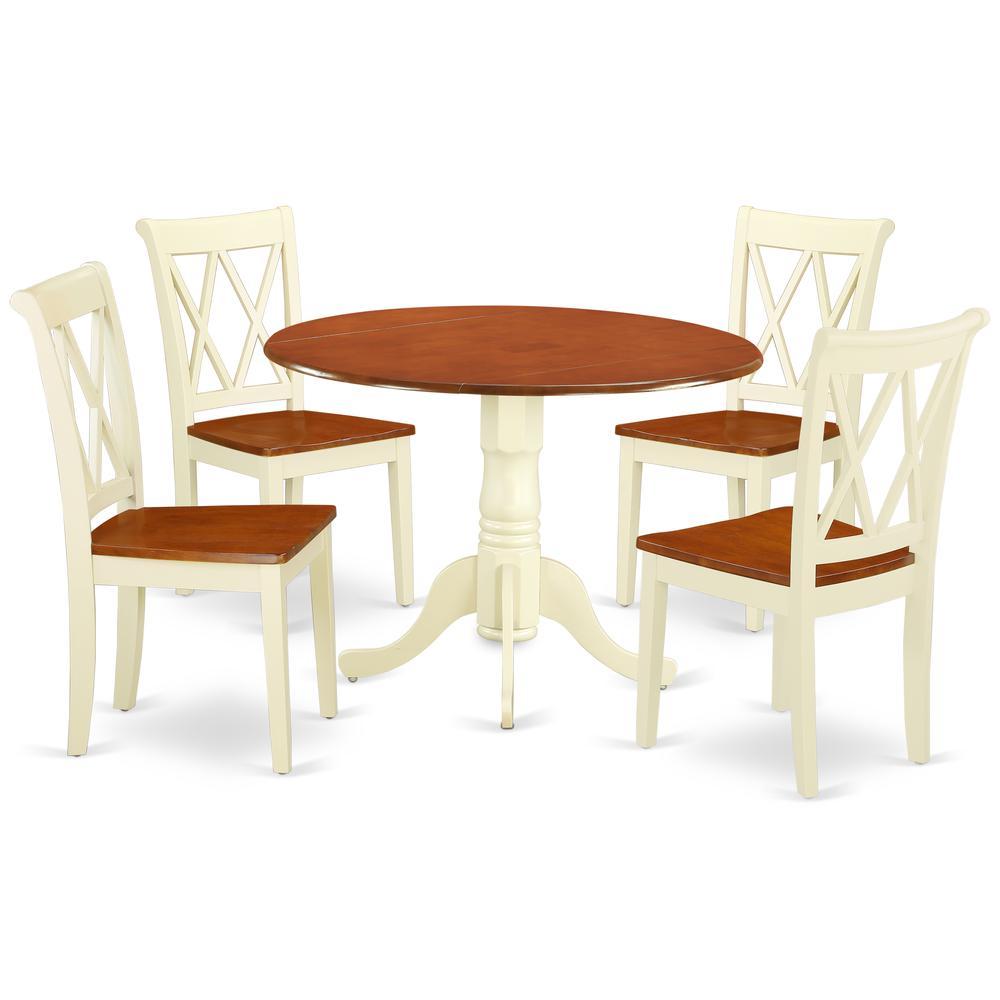 Dining Room Set Buttermilk & Cherry, Dlcl5-Bmk-W