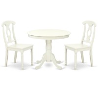 Dining Room Set Linen White, Anke3-Lwh-W