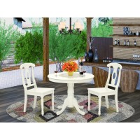 Dining Room Set Linen White, Anke3-Lwh-W