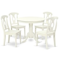 Dining Room Set Linen White, Anke5-Lwh-W