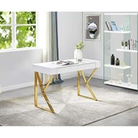 Best Master Furniture Philon 47 Modern Wood Computer Desk In Gold