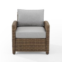 Bradenton Outdoor Wicker Armchair Gray/Weathered Brown