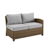Bradenton Outdoor Wicker Sectional Right Side Loveseat Gray/Weathered Brown