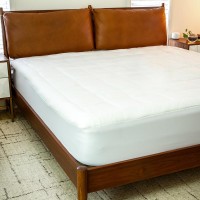 Capri Comfortable Sleep White Mattress Pad - Deep Pocket - King Size - Quilted Cotton Top - Hypoallergenic - Fits 8-21 Mattresses