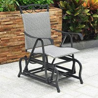 Valencia Resin Wicker/ Steel Glider Chair, Grey