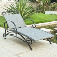 Valencia Resin Wicker/ Steel Multi-Position Chaise Lounge, Grey