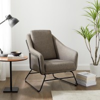Marley Linen Accent Chair Gray/Matte Black