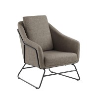 Marley Linen Accent Chair Gray/Matte Black