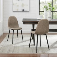 Weston 2Pc Dining Chair Set Distressed Brown/Matte Black - 2 Chairs
