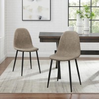 Weston 2Pc Dining Chair Set Distressed Brown/Matte Black - 2 Chairs