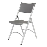 Nps 600 Series Heavy Duty Plastic Folding Chair, Charcoal Slate (Pack Of 4)