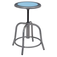 Nps 18 - 24 Height Adjustable Swivel Stool, Blueberry Seat And Grey Frame