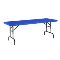Nps 30 X 72 Height Adjustable Heavy Duty Folding Table, Blue