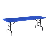 Nps 30 X 72 Height Adjustable Heavy Duty Folding Table, Blue