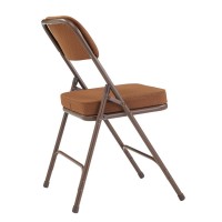 Nps 3200 Series Premium 2 Fabric Upholstered Double Hinge Folding Chair, Antique Gold (Pack Of 2)