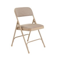 Nps 2200 Series Deluxe Fabric Upholstered Double Hinge Premium Folding Chair, Caf Beige (Pack Of 4)