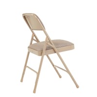 Nps 2200 Series Deluxe Fabric Upholstered Double Hinge Premium Folding Chair, Caf Beige (Pack Of 4)