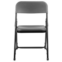 Nps 800 Series Premium Lightweight Plastic Folding Chair, Charcoal Slate (Pack Of 4)