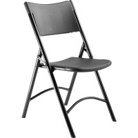 Nps 600 Series Heavy Duty Plastic Folding Chair, Black (Pack Of 4)