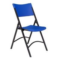 Nps 600 Series Heavy Duty Plastic Folding Chair, Blue (Pack Of 4)