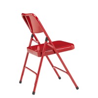Nps 200 Series Premium All-Steel Double Hinge Folding Chair, Red (Pack Of 4)