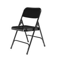 Nps 200 Series Premium All-Steel Double Hinge Folding Chair, Black (Pack Of 4)