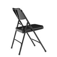 Nps 200 Series Premium All-Steel Double Hinge Folding Chair, Black (Pack Of 4)