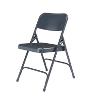 Nps 200 Series Premium All-Steel Double Hinge Folding Chair, Char-Blue (Pack Of 4)