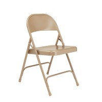 Nps 50 Series All-Steel Folding Chair, Beige (Pack Of 4)
