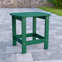 Charlestown All-Weather Poly Resin Wood Adirondack Side Table In Green