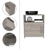 Nightstand, Single Door Cabinet, Metal Handle, One Shelf, Superior Top