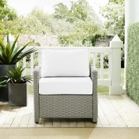 Bradenton Outdoor Armchair - Sunbrella White/Gray