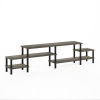 Furinno Turn-N-Tube Grand Entertainment Center For Tv Up To 80 Inch, French Oak Grey/Black