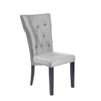 Better Home Products La Costa Velvet Tufted Dining Chair Set Of 2 In Gray