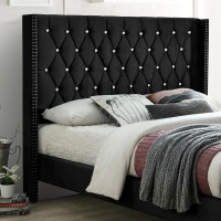 Better Home Products Alexa Velvet Upholstered Full Platform Bed In Black