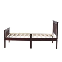 Better Home Products Jassmine Solid Wood Platform Pine Twin Bed In Mahogany