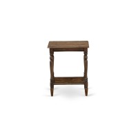East West Furniture Bf-07-Et Wood End Table With Open Storage Shelf - Modern Nightstand For Small Spaces, Stable And Sturdy Constructed - Distressed Jacobean Finish
