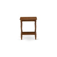 East West Furniture Bf-08-Et End Table With Open Storage Shelf - Night Stand For Small Spaces, Stable And Sturdy Constructed - Antique Walnut Finish
