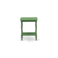 East West Furniture Bf-12-Et Night Stand With Open Storage Shelf - Mid Century Side Table For Small Spaces, Stable And Sturdy Constructed - Clover Green Finish