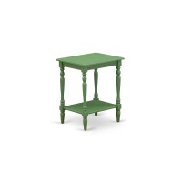 East West Furniture Bf-12-Et Night Stand With Open Storage Shelf - Mid Century Side Table For Small Spaces, Stable And Sturdy Constructed - Clover Green Finish